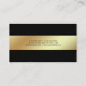 Berufliches modernes elegantes Schwarzes und Gold Visitenkarte (Rückseite)