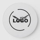 Berufliches, modernes Firmenlogo grau Große Wanduhr (Vorderseite)