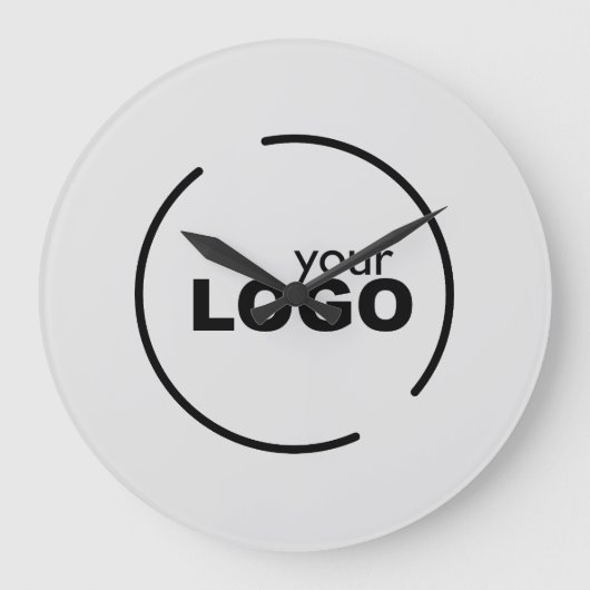 Berufliches, modernes Firmenlogo grau Große Wanduhr (Vorderseite)