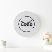 Berufliches, modernes Firmenlogo grau Große Wanduhr (Zuhause)