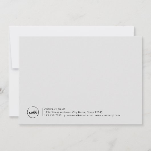 Berufliches, modernes Firmenlogo grau Mitteilungskarte (Vorderseite)