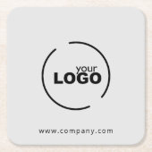 Berufliches, modernes Firmenlogo grau Rechteckiger Pappuntersetzer (Vorderseite)