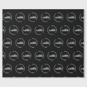Berufliches, modernes Firmenlogo Schwarz Geschenkpapier (Flach)