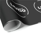 Berufliches, modernes Firmenlogo Schwarz Geschenkpapier (Rolleneckpunkt)