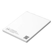 Berufliches, modernes Firmenlogo Weiß Notizblock (Rotiert)