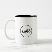 Berufliches, modernes Firmenlogo Zweifarbige Tasse (Links)