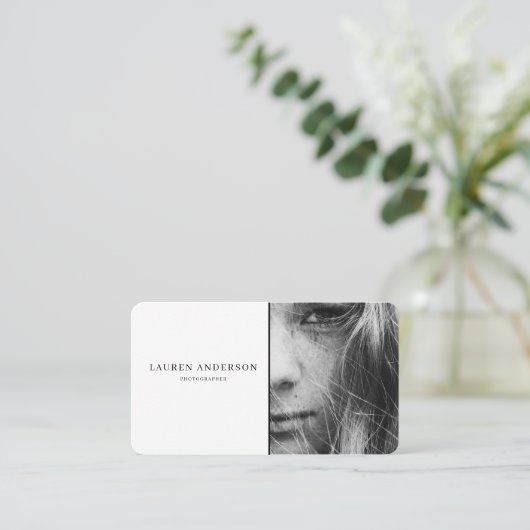 Berufliches modernes Foto mit QR-Code Visitenkarte (Stehend Vorderseite)