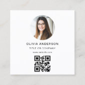 Berufliches modernes Foto QR Code Social Media Quadratische Visitenkarte (Vorderseite)
