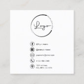 Berufliches modernes Foto QR Code Social Media Quadratische Visitenkarte (Rückseite)