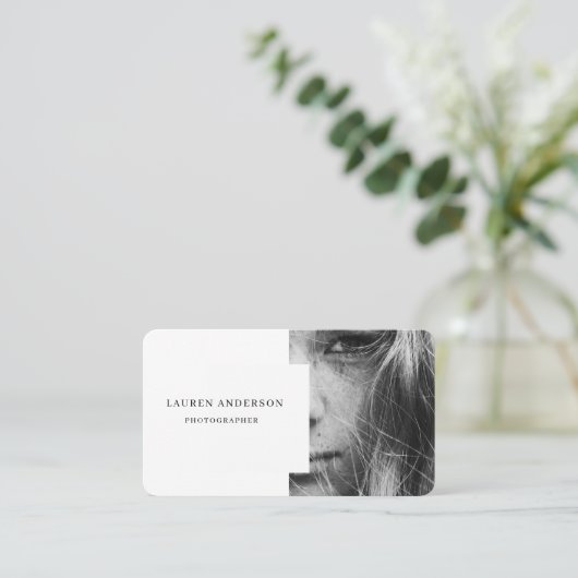 Berufliches modernes Foto | QR-Code Visitenkarte (Stehend Vorderseite)