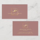 Berufliches, modernes Gold Look Monogramm Visitenkarte (Vorne/Hinten)