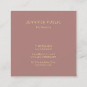 Berufliches, modernes Gold Mit Monogramm Seide Quadratische Visitenkarte (Rückseite)