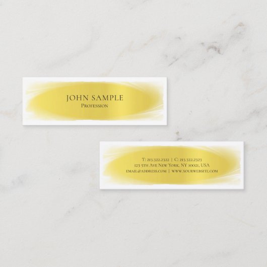 Berufliches, modernes Gold sieht Minimalistisch Sc Mini Visitenkarte (Vorne/Hinten)