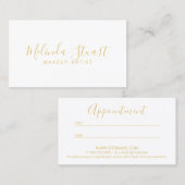 Berufliches modernes Gold und weiße Verabredung Terminkarte (Vorne/Hinten)