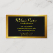 berufliches, modernes Goldschwarz Visitenkarte (Rückseite)