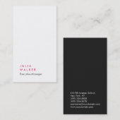 Berufliches modernes Grau schlicht Visitenkarte (Vorne/Hinten)