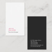 Berufliches modernes Grau schlicht Visitenkarte (Vorne/Hinten)