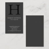 Berufliches modernes graues Monogramm Visitenkarte (Vorne/Hinten)