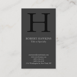 Berufliches modernes graues schwarzes Monogramm Visitenkarte