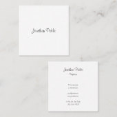 Berufliches, modernes, handgeschriebenes Skript Quadratische Visitenkarte (Vorne/Hinten)