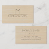 Berufliches modernes hölzernes Korn-Monogramm Visitenkarte (Vorne/Hinten)