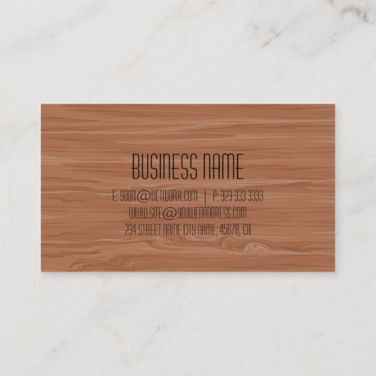 Berufliches modernes Holzkörnchen Visitenkarte (Rückseite)