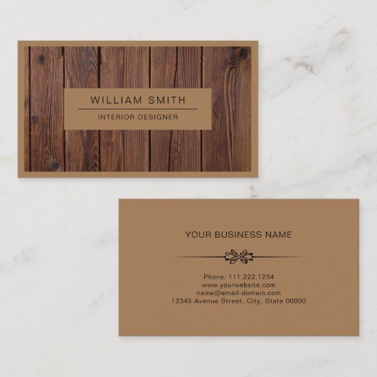 Berufliches modernes Holzkörnchen Visitenkarte (Vorne/Hinten)