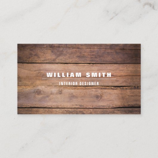 Berufliches modernes Holzkorndesign Visitenkarte (Vorderseite)