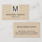 Berufliches modernes Holzkörnmonogramm Visitenkarte (Vorne/Hinten)