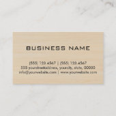 Berufliches modernes Holzkörnmonogramm Visitenkarte (Rückseite)