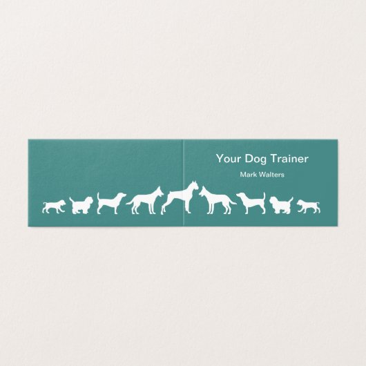Berufliches modernes Hundetraining Visitenkarten (Außenseite Aufgefaltet)