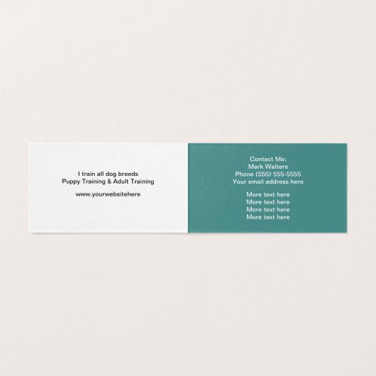 Berufliches modernes Hundetraining Visitenkarten (Innenseite Aufgefaltet)