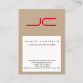 Berufliches, modernes Kraftpapier Weißes Rotes Mon Visitenkarte (Vorderseite)