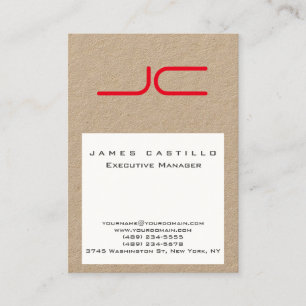 Berufliches, modernes Kraftpapier Weißes Rotes Mon Visitenkarte