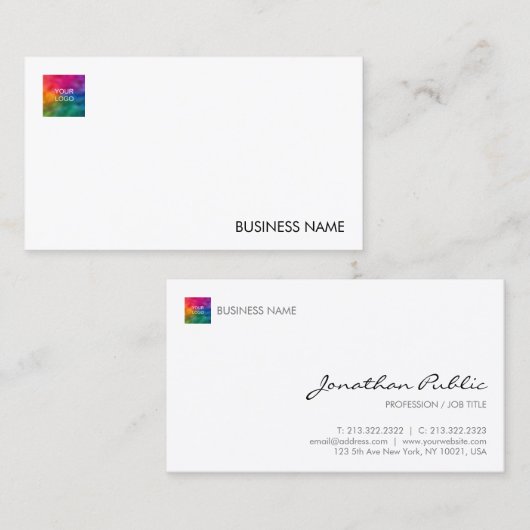 Berufliches, modernes Logo für Unternehmen Visitenkarte (Vorne/Hinten)