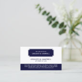 Berufliches modernes Marine-Blau Visitenkarte (Stehend Vorderseite)