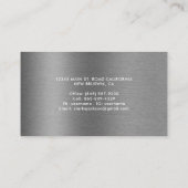 Berufliches, modernes Metallic, grau gebürstet Visitenkarte (Rückseite)