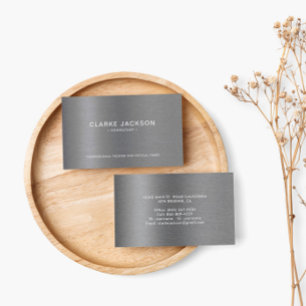 Berufliches, modernes Metallic, grau gebürstet Visitenkarte