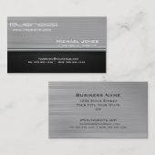 Berufliches modernes Metallsilber und Schwarz Visitenkarte (Vorne/Hinten)