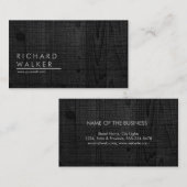 Berufliches modernes minimales schwarzes hölzernes visitenkarte (Vorne/Hinten)