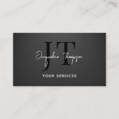 Berufliches, modernes, minimales Typografie-Schwar Visitenkarte (Vorderseite)