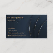 Berufliches, modernes Minimalistisches Blue Gold Visitenkarte (Vorderseite)