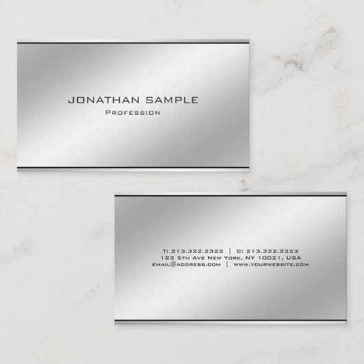 Berufliches modernes Minimalistisches elegantes Visitenkarte (Vorne/Hinten)