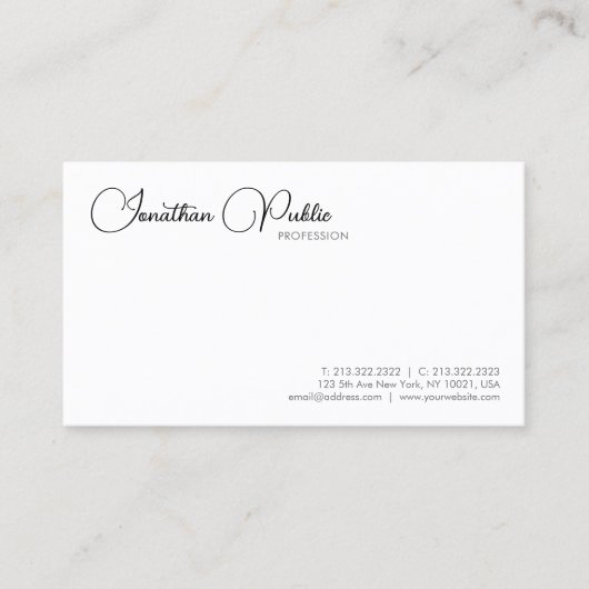 Berufliches modernes Minimalistisches Template Visitenkarte (Vorderseite)