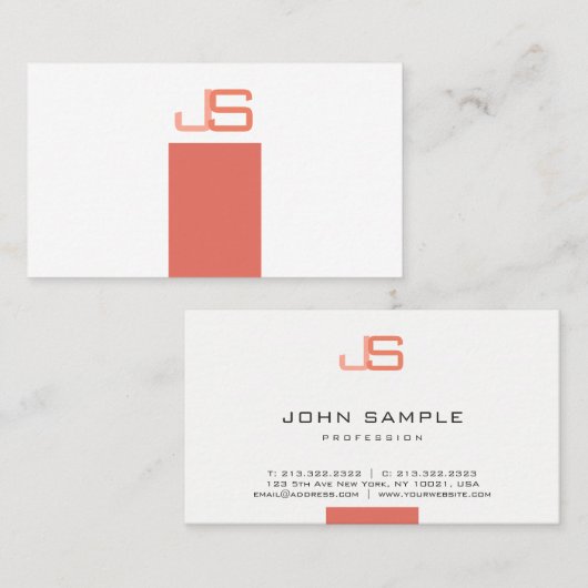 Berufliches modernes Mit Monogramm Template Visitenkarte (Vorne/Hinten)