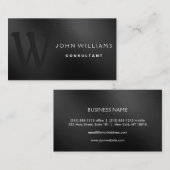 Berufliches modernes Monogramm auf schwarzem Visitenkarte (Vorne/Hinten)