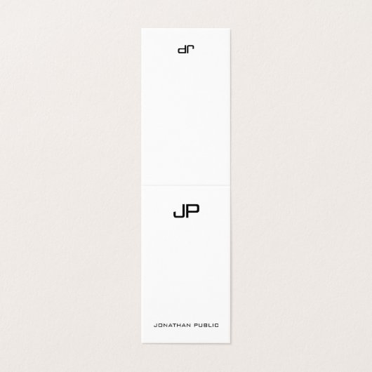 Berufliches modernes Monogramm-elegante einfache Visitenkarten (Außenseite Aufgefaltet)