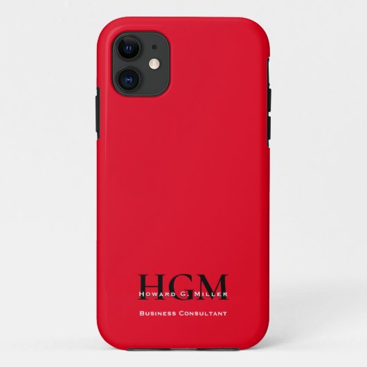 Berufliches, modernes Monogramm-Logo, rot Case-Mate iPhone Hülle (Rückseite)
