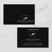 Berufliches, modernes Monogramm-Schwarz-weißes Ele Visitenkarte (Vorne/Hinten)