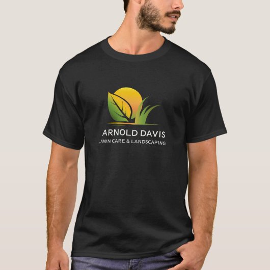 Berufliches, modernes Rasen- und Landschaftslogo T-Shirt (Vorderseite)